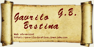 Gavrilo Brstina vizit kartica
